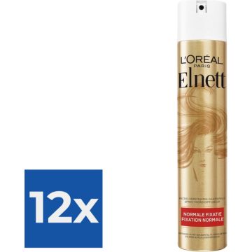 L’Oréal Paris Elnett Satin Haarspray Normale Fixatie - 300ml - Voordeelverpakking 12 stuks